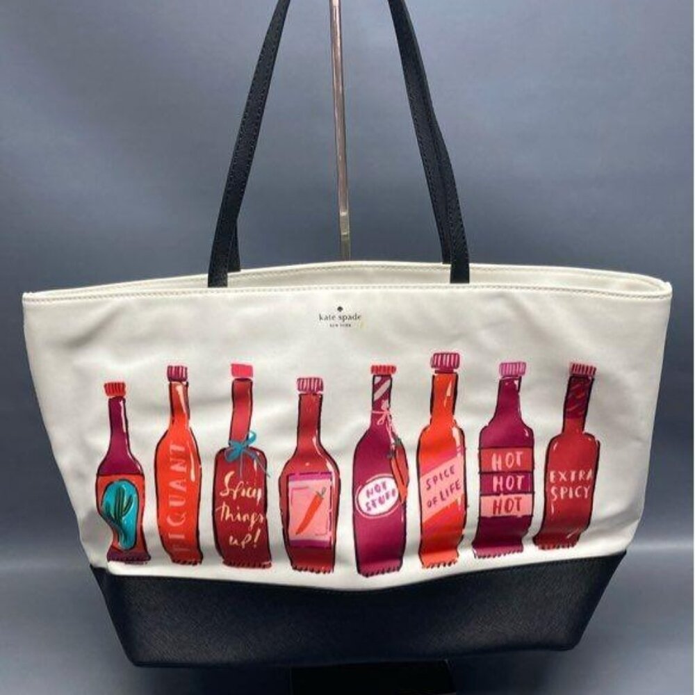 Kate Spade EXTRA SPICY HOT SAUCE REMMI TOTE  Hot Sauce - Picture 2 of 8